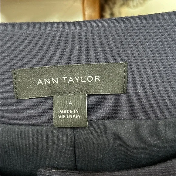 Ann Taylor Navy Blazer and wide leg pants with Gold Buttons - Picture 2 of 11